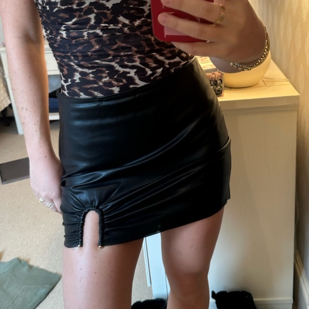 Black Leather Mini Skirt